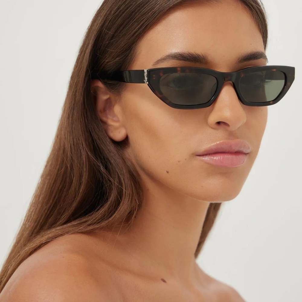 Saint Laurent Eyewear Sunglasses SL M126 003 Havana Squared RP: $508 - Picture 5 of 16